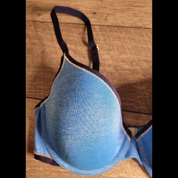 2 for $20 Victoria's Secret Blue Lined Demi Bra Full Coverage Size 34D - Picture 3 of 5